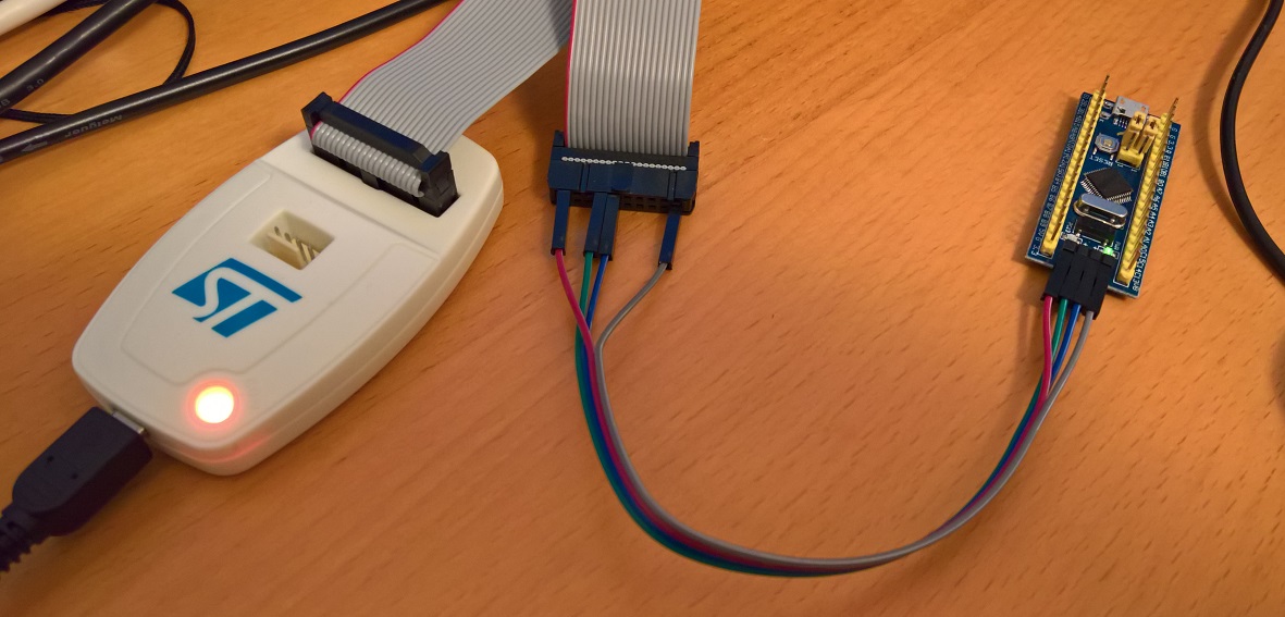 STM32 attached to the debugger